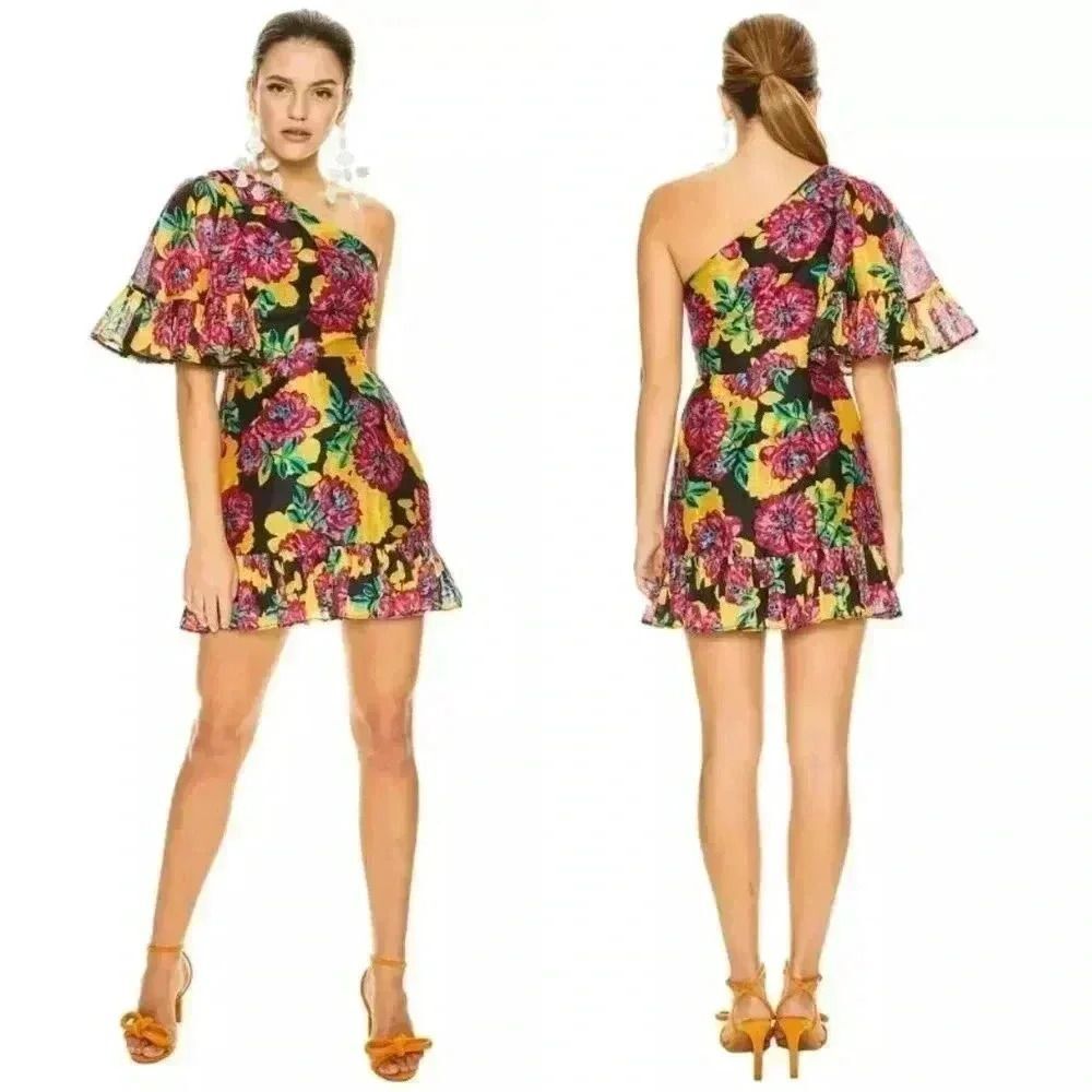 La Maison TALULAH Barcelona Bloom Mini Dress in Bright Bloom Size Medium $350